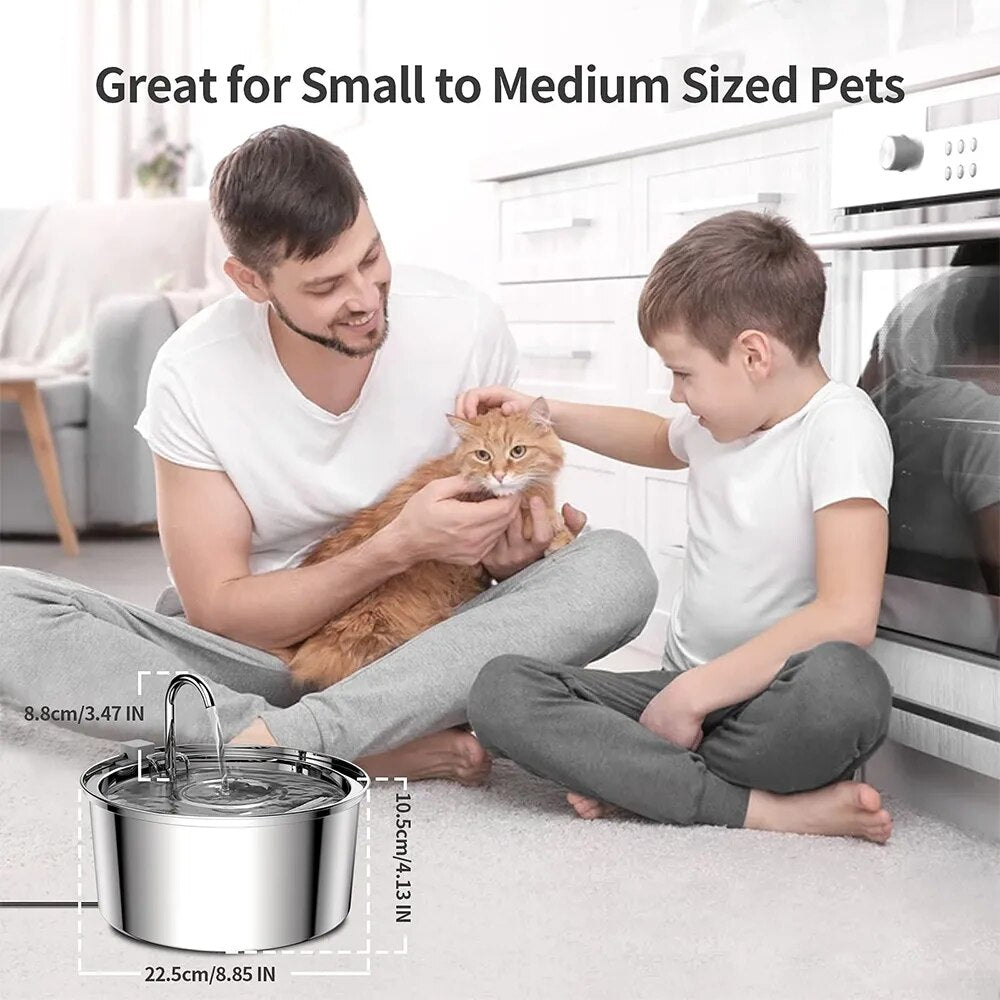 FullBrea Stainless Steel Automatic Pet Water Fountain