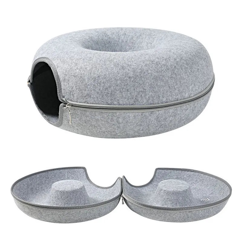 Kitty-Cave Felt Cat Tunnel