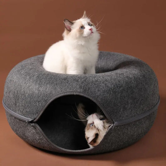 Kitty-Cave Felt Cat Tunnel